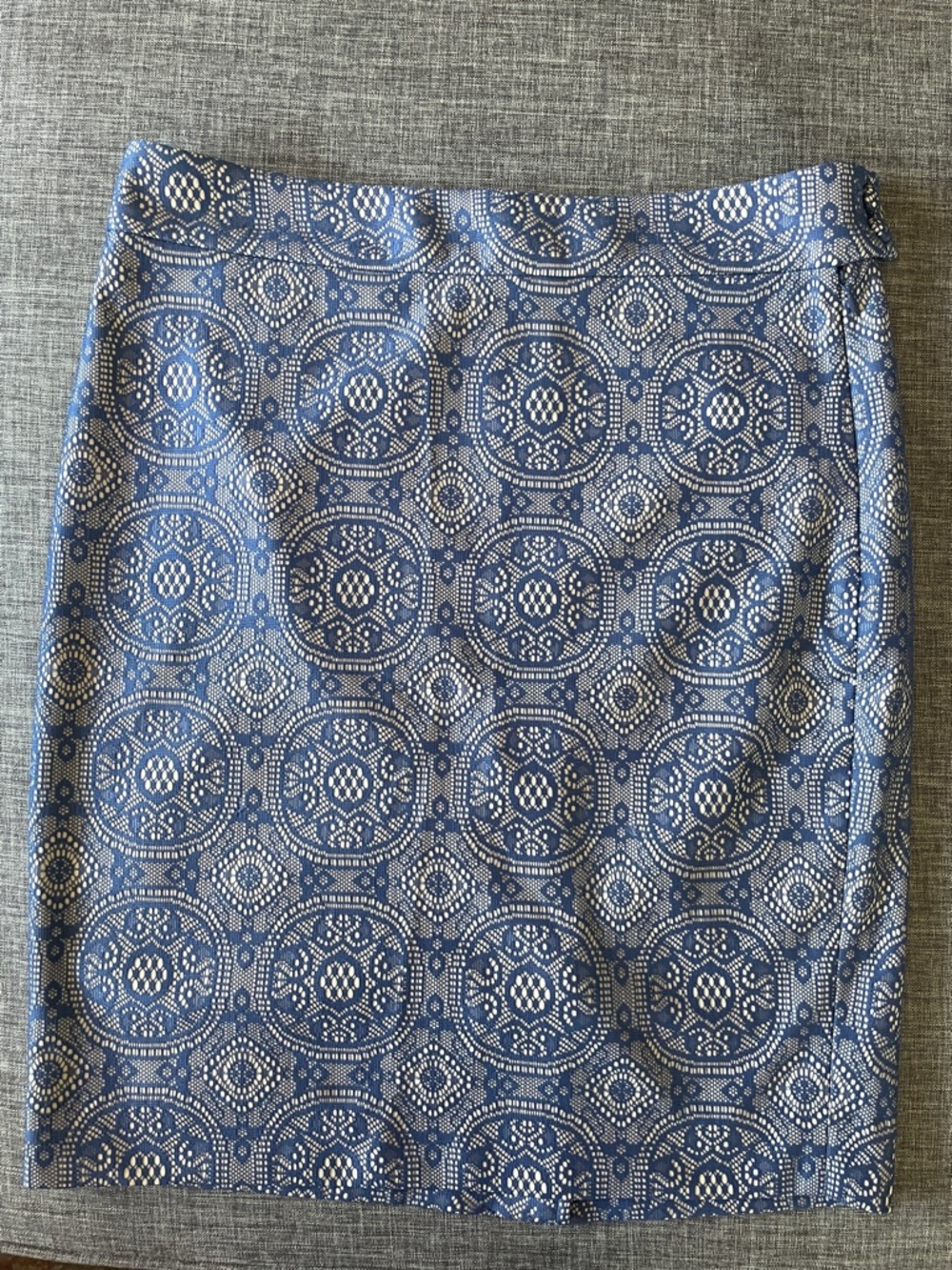 Blue Patterned Women’s Pencil Skirt